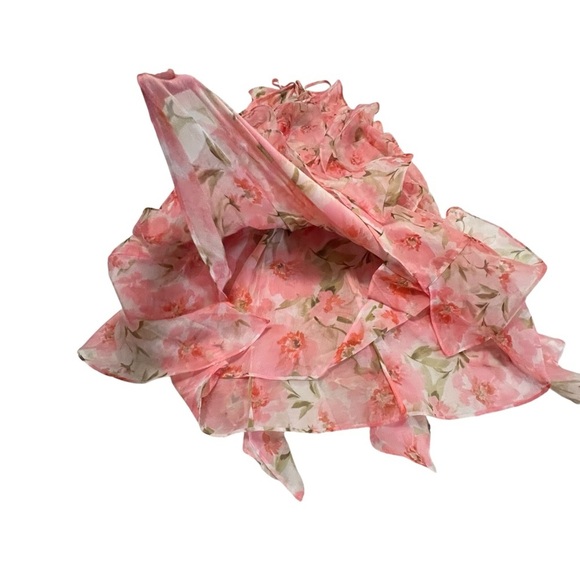 NWT Misa Miah Dress In Pink Floral Coquette tiered whimsical romantic fairy M - Picture 13 of 16